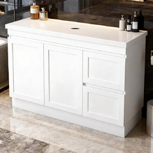 Stefania 1200mm Matte White Freestanding Single Vanity with Stone Countertop